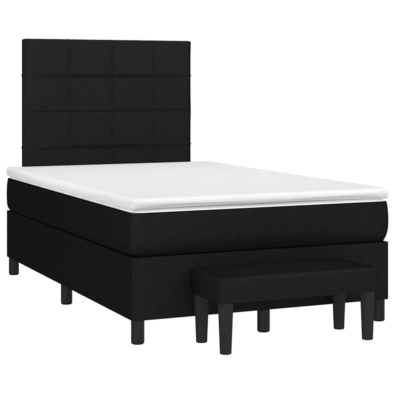 Pat box spring cu saltea, negru, 120x190 cm, catifea