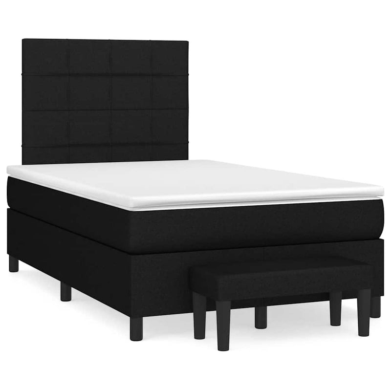 Pat box spring cu saltea, negru, 120x190 cm, catifea