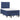 Pat box spring cu saltea, albastru, 120x190 cm, material textil