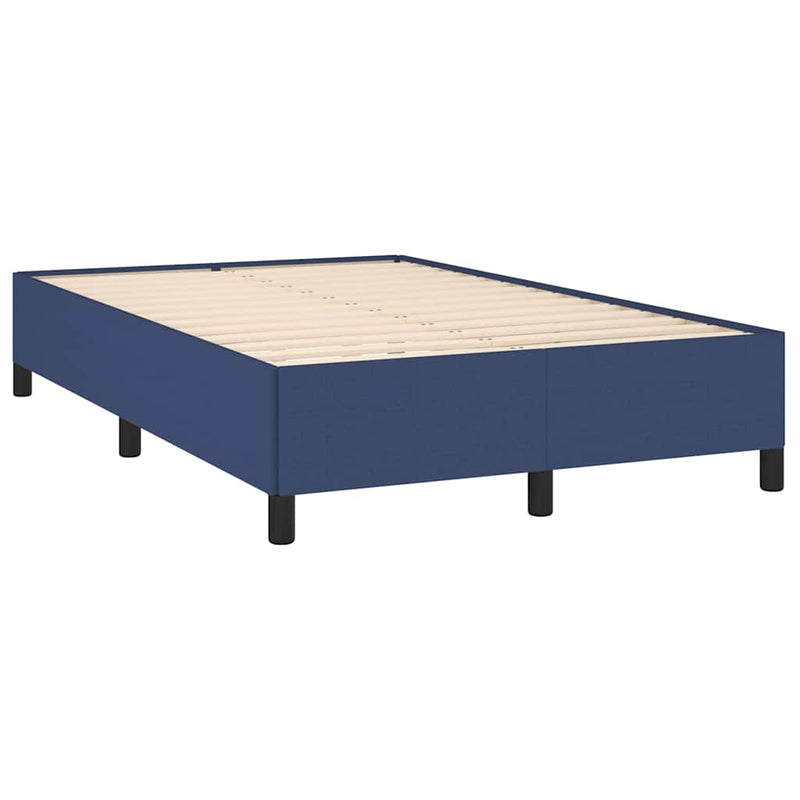 Pat box spring cu saltea, albastru, 120x190 cm, material textil