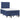 Pat box spring cu saltea, albastru, 120x190 cm, material textil