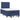 Pat box spring cu saltea, albastru, 120x190 cm, material textil