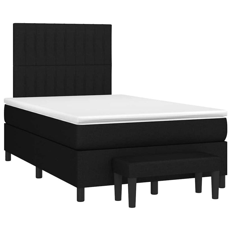 Pat box spring cu saltea, negru, 120x190 cm, catifea