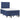 Pat box spring cu saltea, albastru, 120x190 cm, material textil