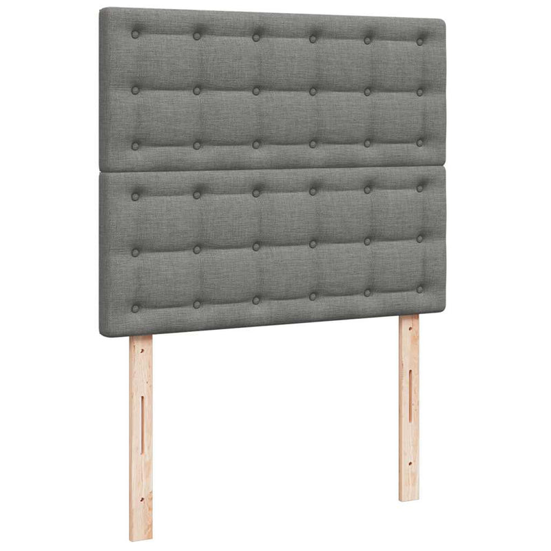 Pat box spring cu saltea, gri închis, 120x190 cm, textil