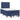 Pat box spring cu saltea, albastru, 120x190 cm, material textil