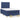 Pat box spring cu saltea, albastru, 120x190 cm, material textil