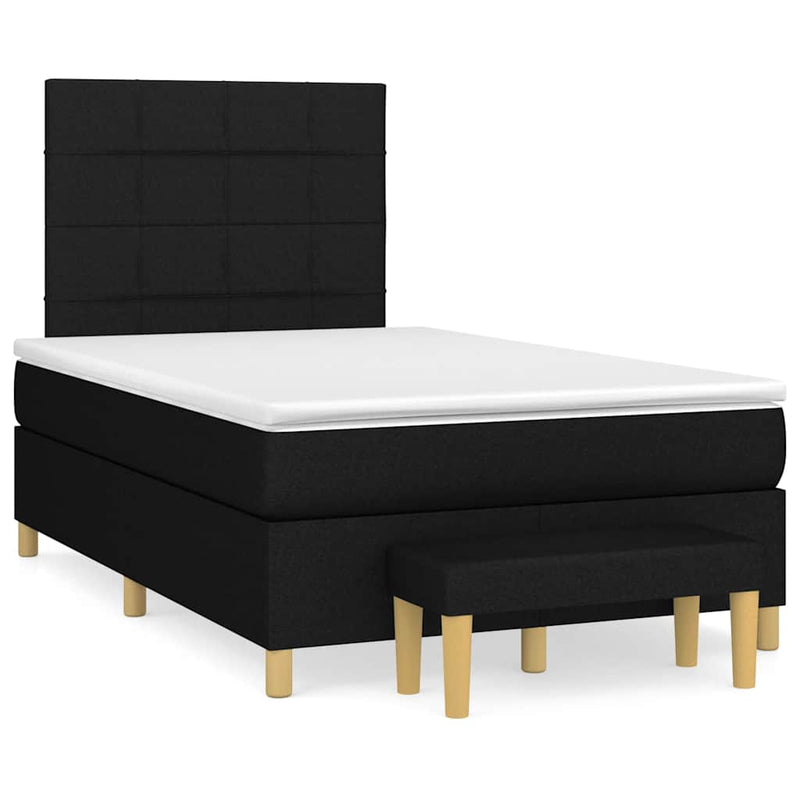 Pat box spring cu saltea, negru, 120x190 cm, catifea