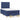 Pat box spring cu saltea, albastru, 120x190 cm, material textil