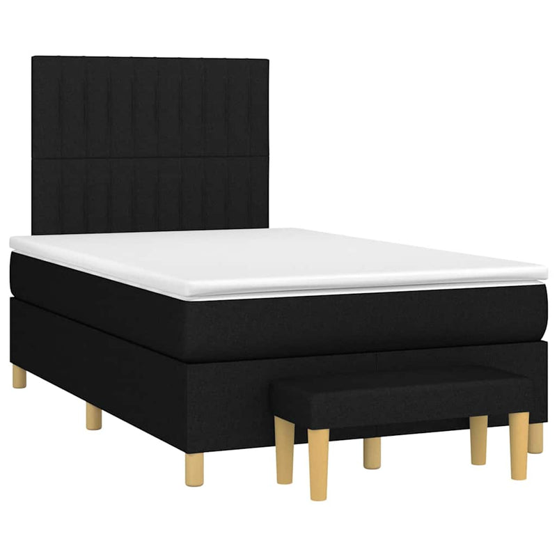 Pat box spring cu saltea, negru, 120x190 cm, catifea