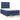 Pat box spring cu saltea, albastru, 120x190 cm, material textil