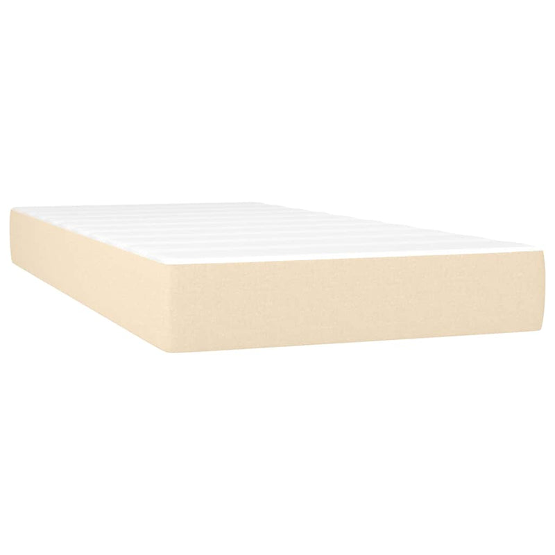 Pat continental cu saltea, crem, 120x190 cm, textil
