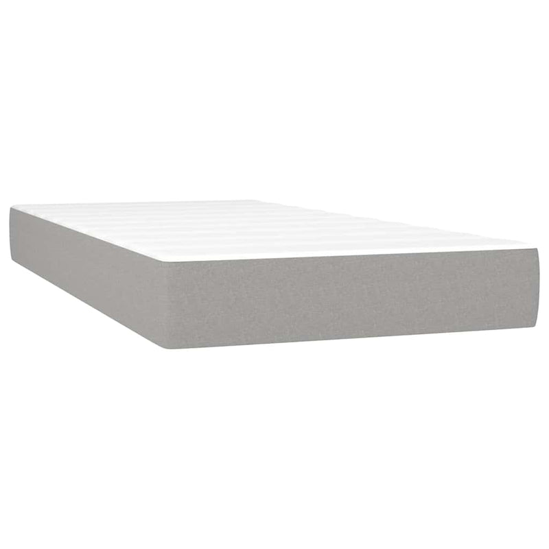 Pat box spring cu saltea, gri deschis, 120x190 cm, textil