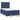 Pat box spring cu saltea, albastru, 120x190 cm, material textil