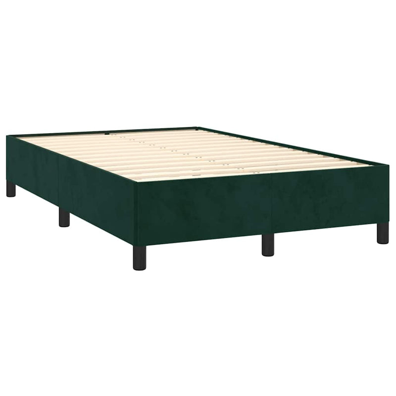 Pat box spring cu saltea, verde închis, 120x190 cm, catifea
