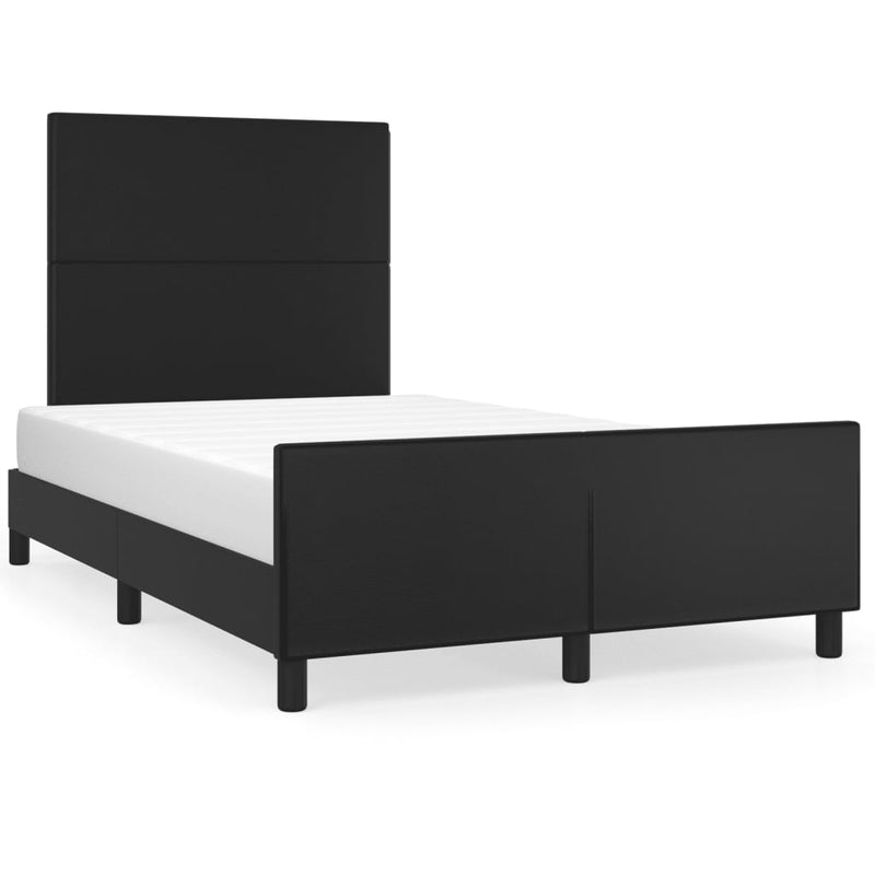Cadru de pat fără saltea Negru piele artificială