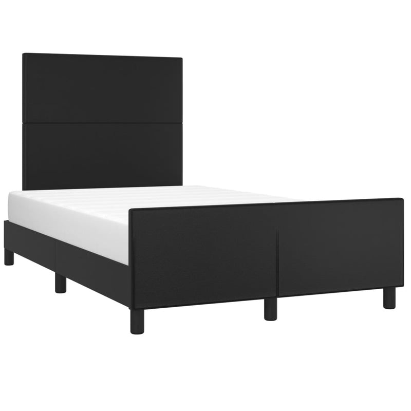 Cadru de pat fără saltea Negru piele artificială