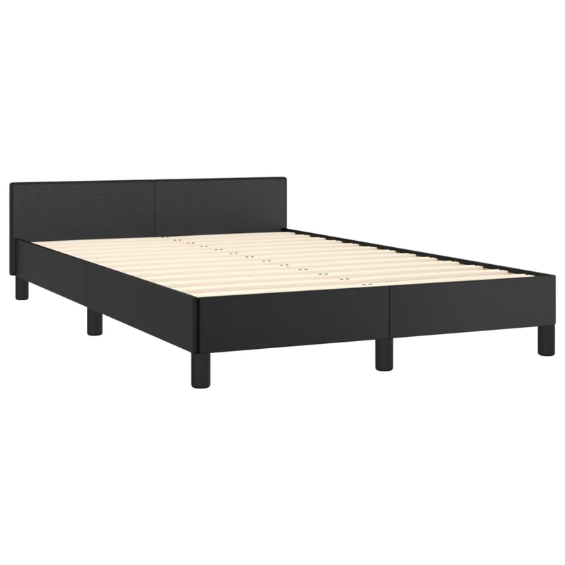 Cadru de pat fără saltea Negru piele artificială