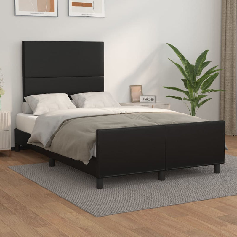 Cadru de pat fără saltea Negru piele artificială