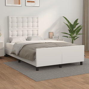 Cadru de pat fără saltea alb 120x190 cm piele artificială