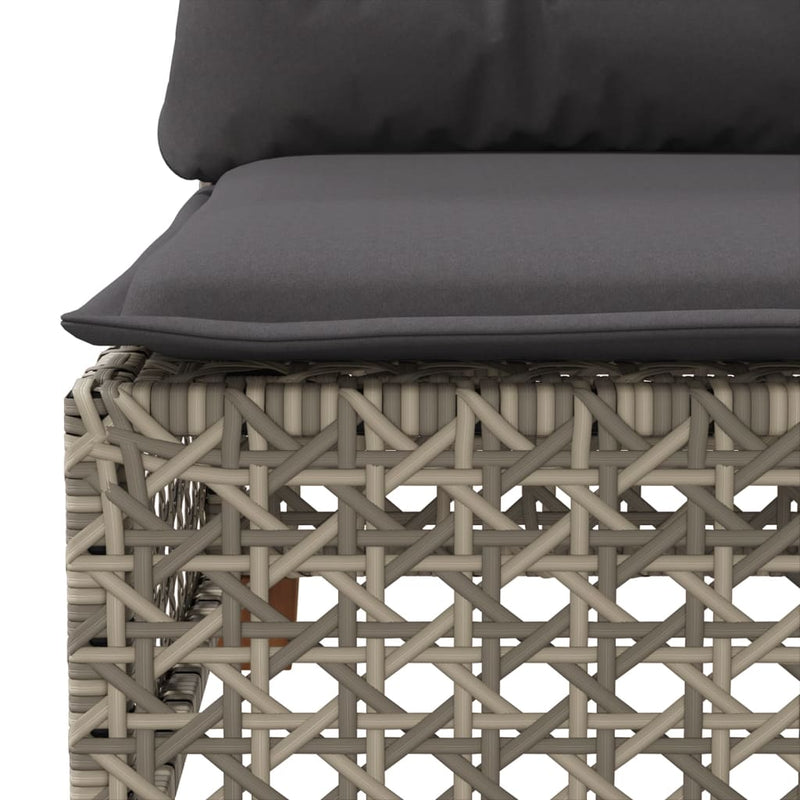 Set canapele de grădină, 9 piese, cu perne, gri, poliratan