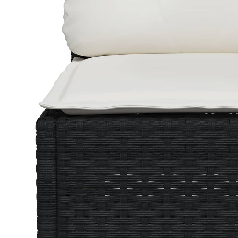 Set mobilier de grădină cu perne, 5 piese, negru, poliratan