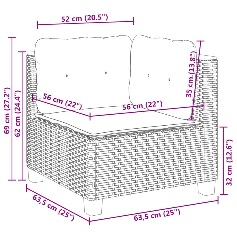 Set mobilier de grădină cu perne, 5 piese, negru, poliratan