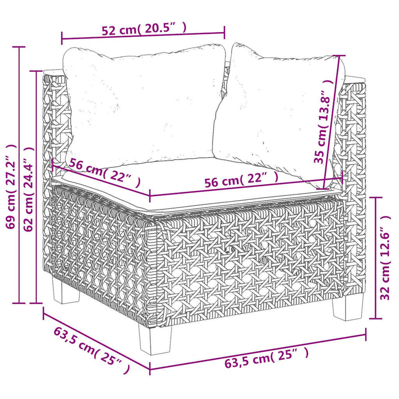 Set canapele de grădină cu perne, 5 piese, bej, poliratan