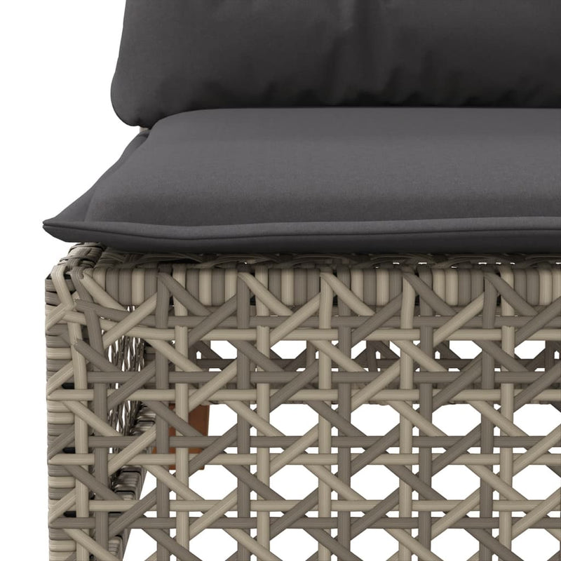Set canapele de grădină, 7 piese, cu perne, gri, poliratan