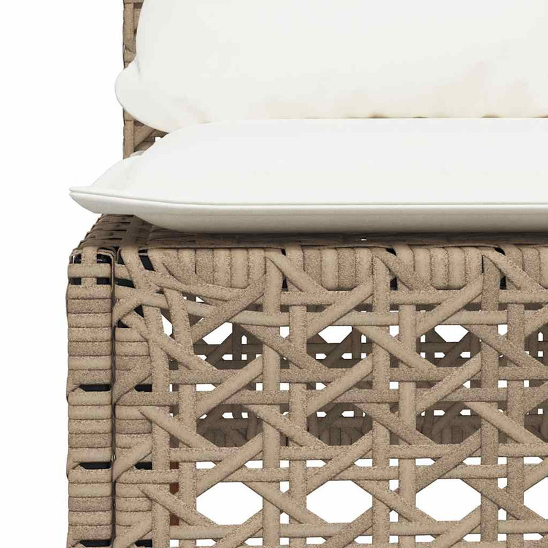 Set canapele de grădină, 9 piese, cu perne, bej, poliratan