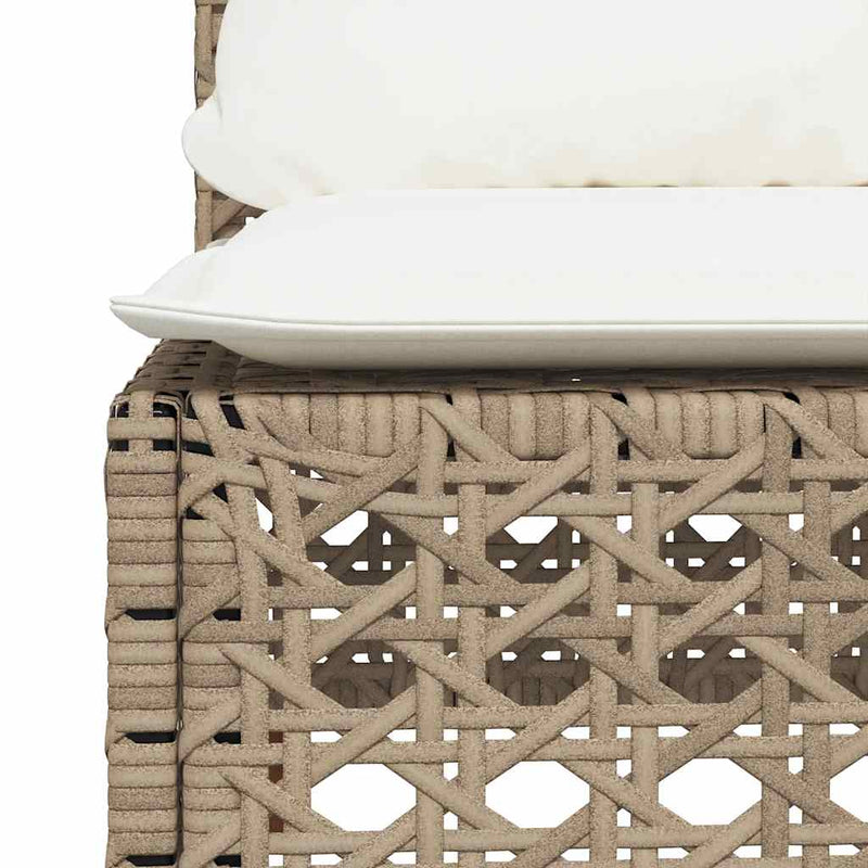 Set canapele de grădină cu perne, 6 piese, bej, poliratan