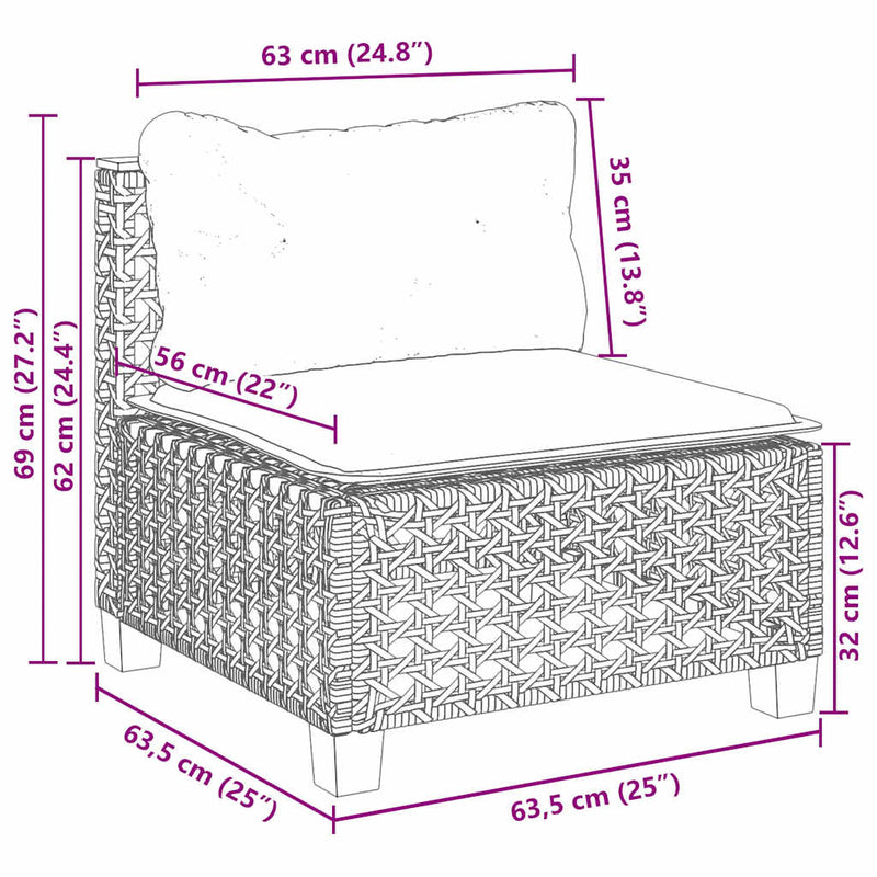 Set canapele de grădină cu perne, 10 piese, bej, poliratan
