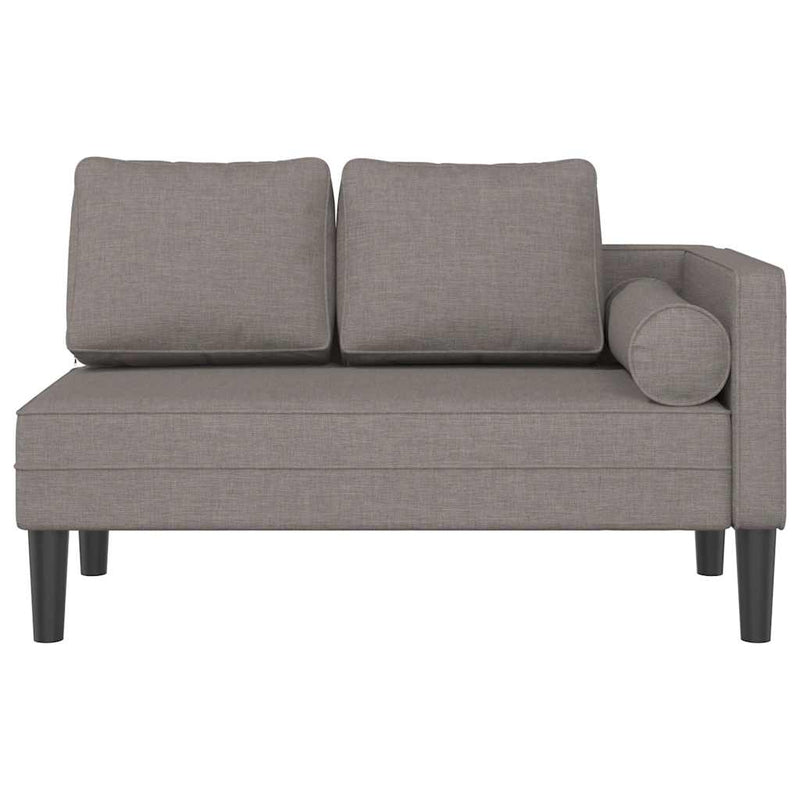 Șezlong cu perne, gri taupe, material textil