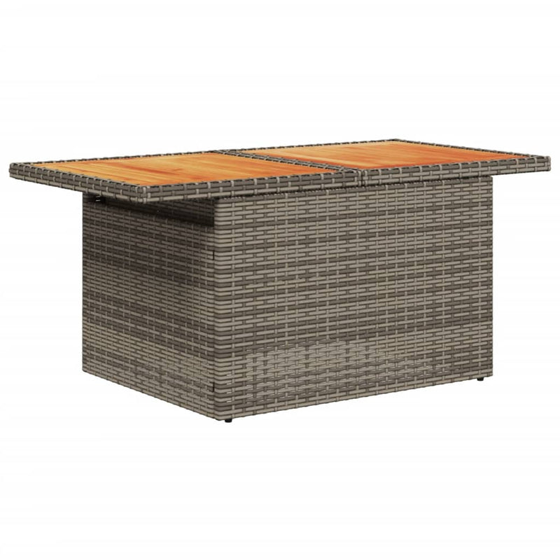 Set canapea de grădină cu perne, 2 piese, poliratan/lemn acacia