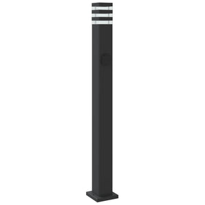 Lampă exterioară de podea cu priză, negru, 110 cm, aluminiu