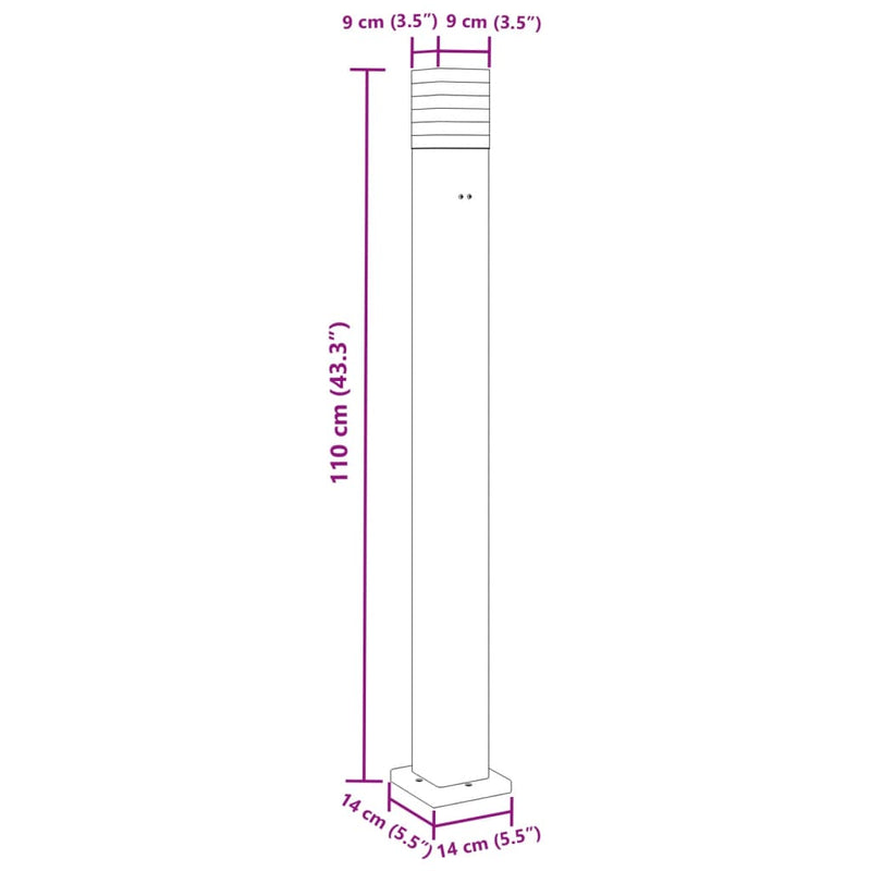 Lămpi exterioare de podea cu priză 3 buc. negru 110 cm aluminiu