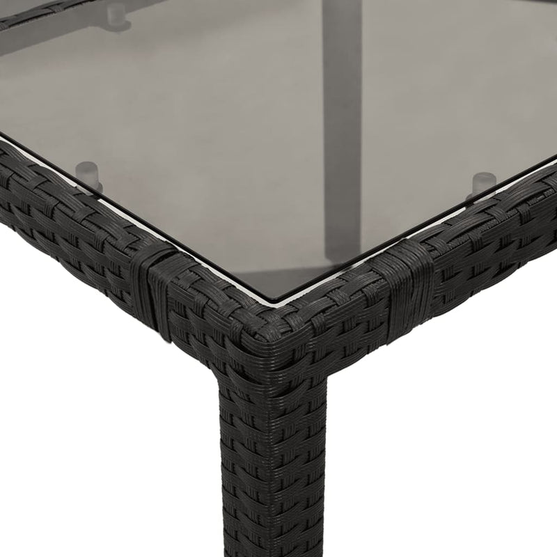 Set mobilier de grădină cu perne, 5 piese, negru, poliratan