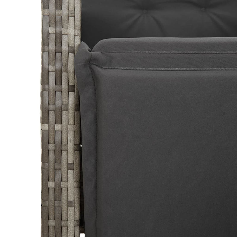 Set mobilier grădină cu perne, 9 piese, gri, poliratan