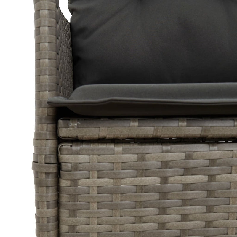 Set mobilier grădină cu perne, 9 piese, gri, poliratan