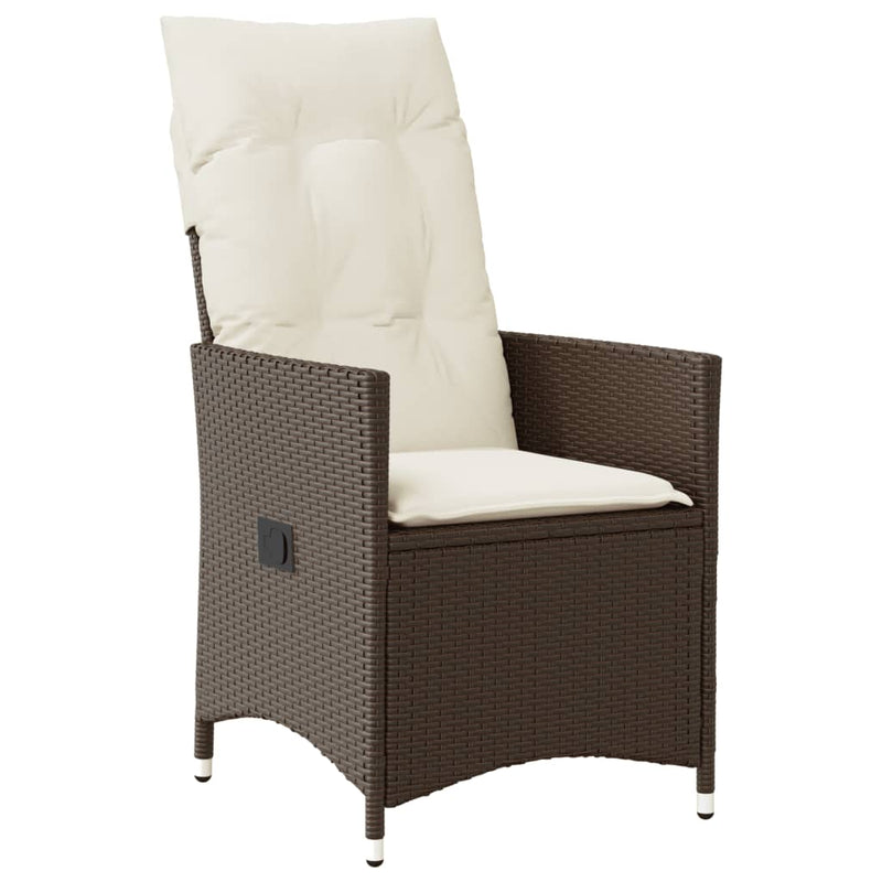 Set mobilier de grădină, 5 piese, cu perne, maro, poliratan