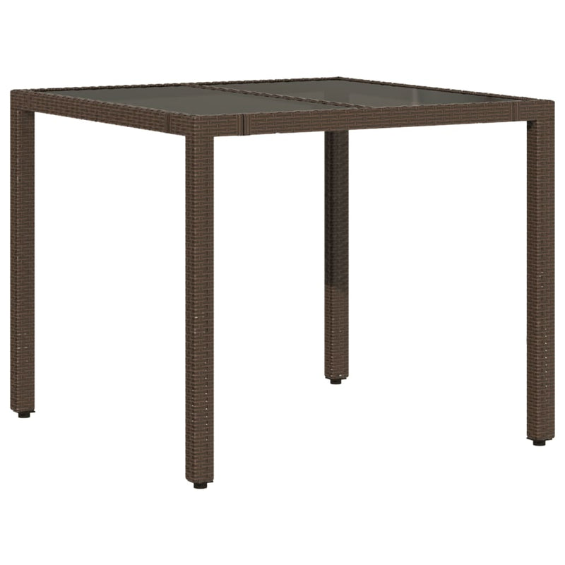Set mobilier de grădină, 5 piese, cu perne, maro, poliratan