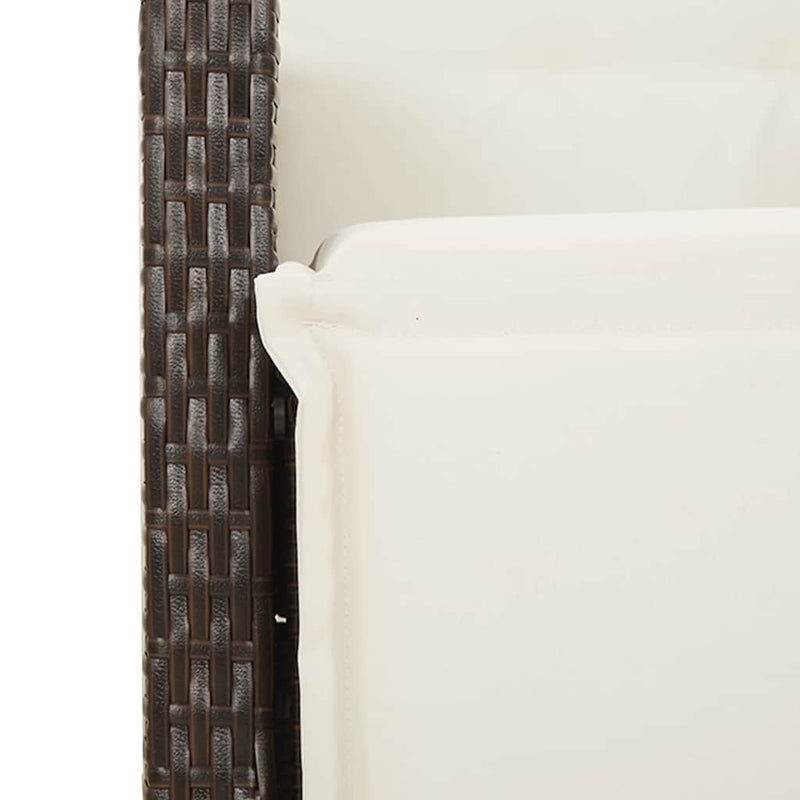 Set mobilier de grădină, 5 piese, cu perne, maro, poliratan