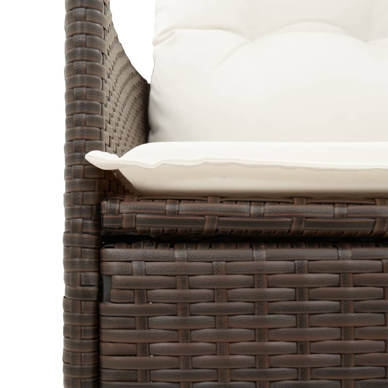 Set mobilier de grădină cu perne, 9 piese, maro, poliratan
