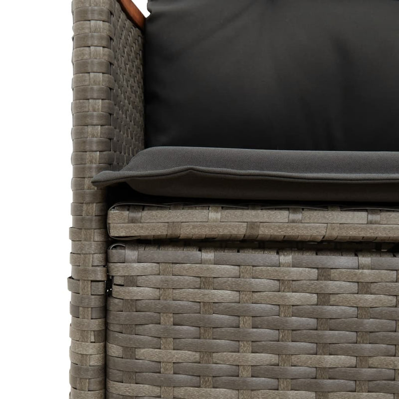 Set mobilier de grădină cu perne, 5 piese, gri, poliratan