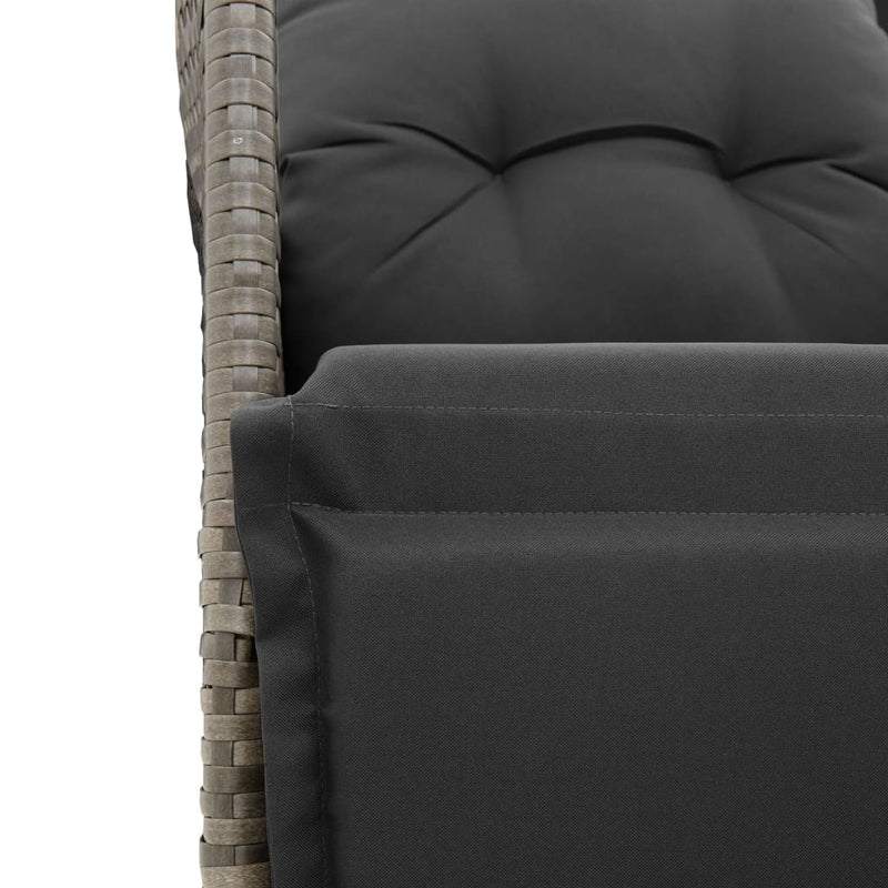 Set mobilier de grădină cu perne, 7 piese, gri, poliratan