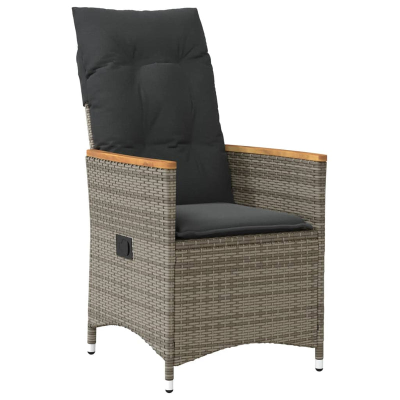Set mobilier grădină cu perne, 9 piese, gri, poliratan