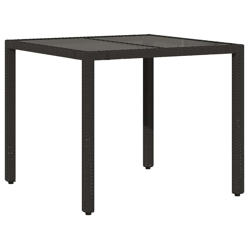Set bistro de grădină cu perne, 5 piese, negru, poliratan