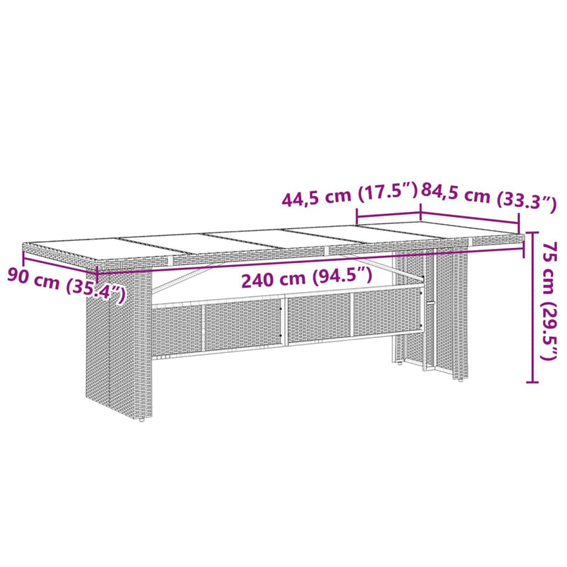 Set bistro de grădină cu perne, 11 piese, maro, poliratan
