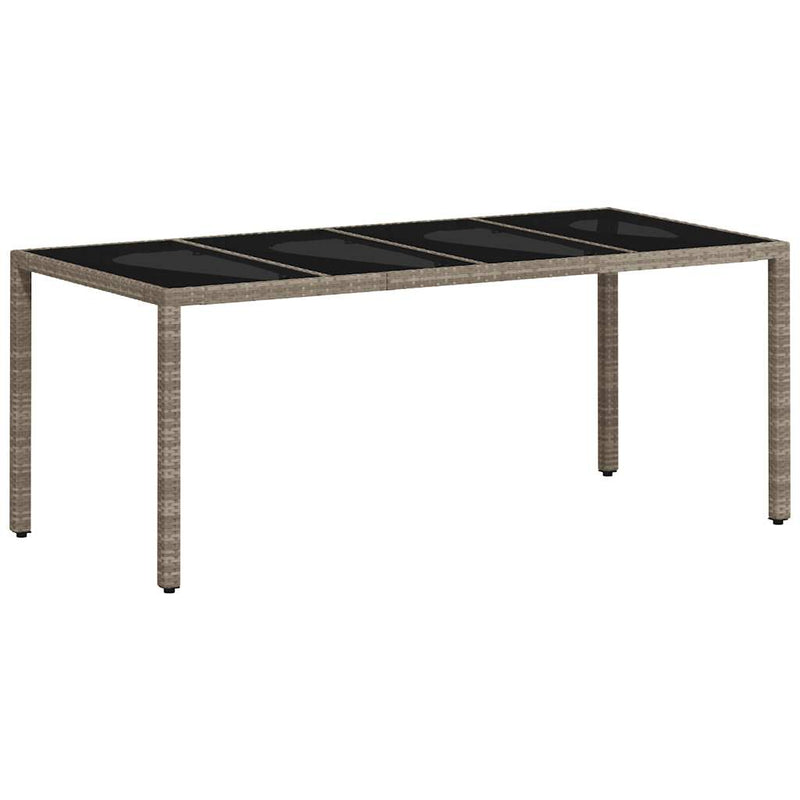 Set mobilier de grădină cu perne 9 piese gri poliratan & sticlă