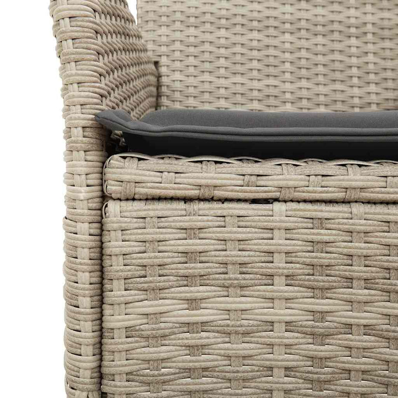 Set mobilier de grădină cu perne 9 piese gri poliratan & sticlă